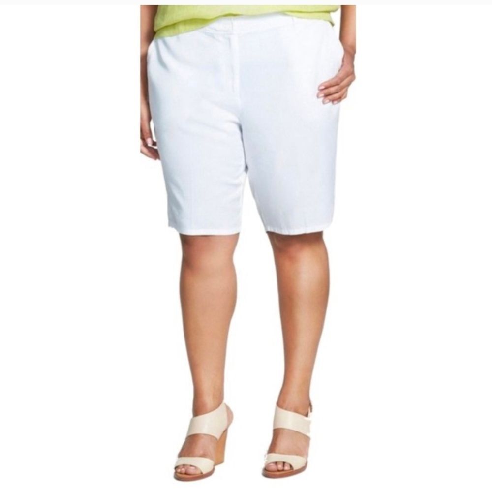 Eileen Fisher Shorts 2X White Tencil Comfortable Tapered Shorts Warm Weather